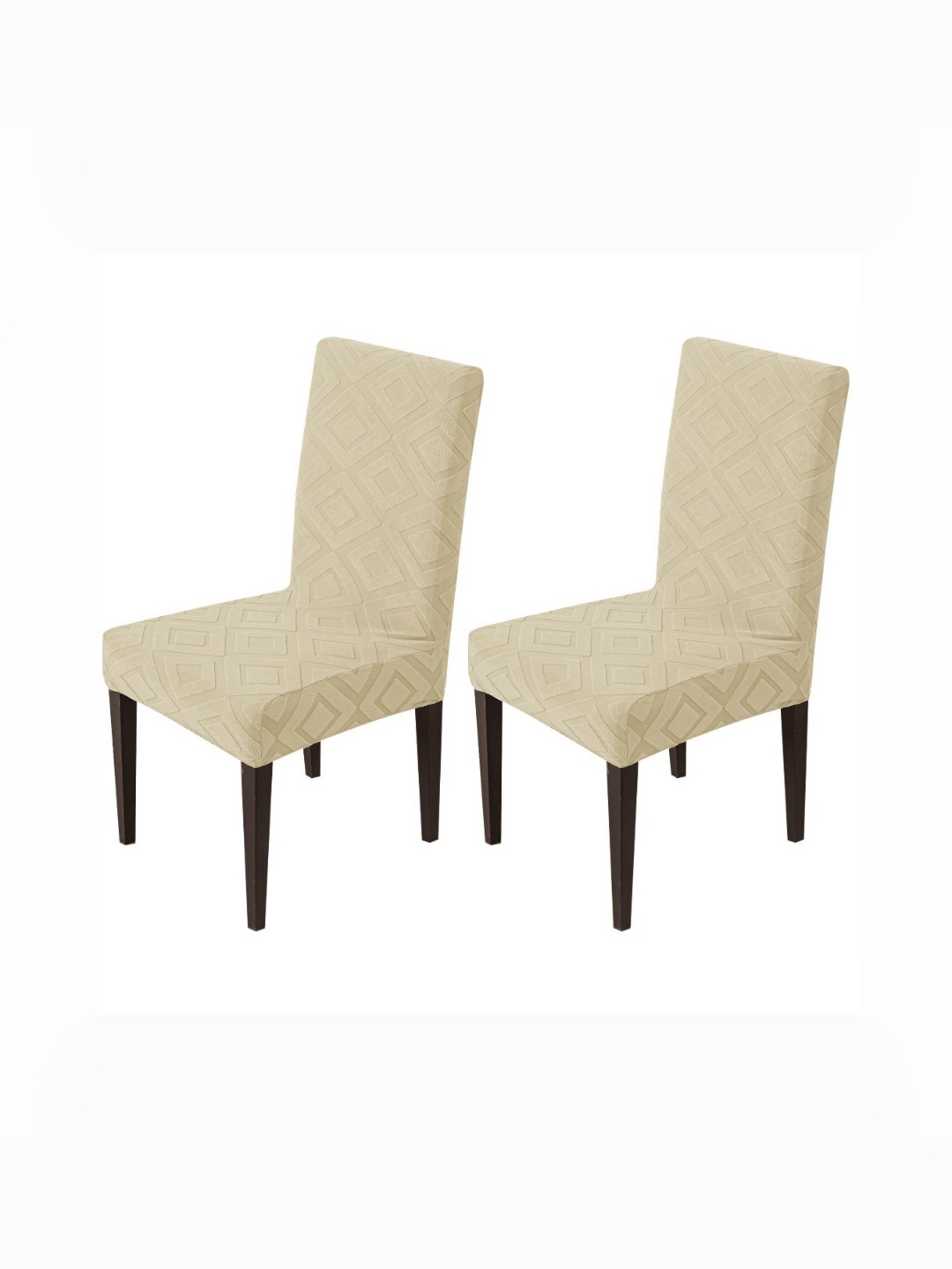 

HOUSE OF QUIRK Beige Texture 220 GSM Chair Cover