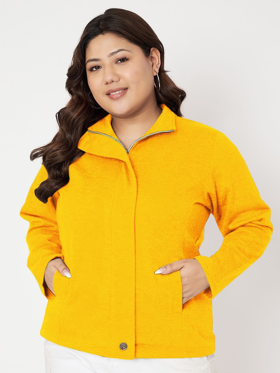 

BRINNS Women Mock Collar Sweatshirt, Mustard