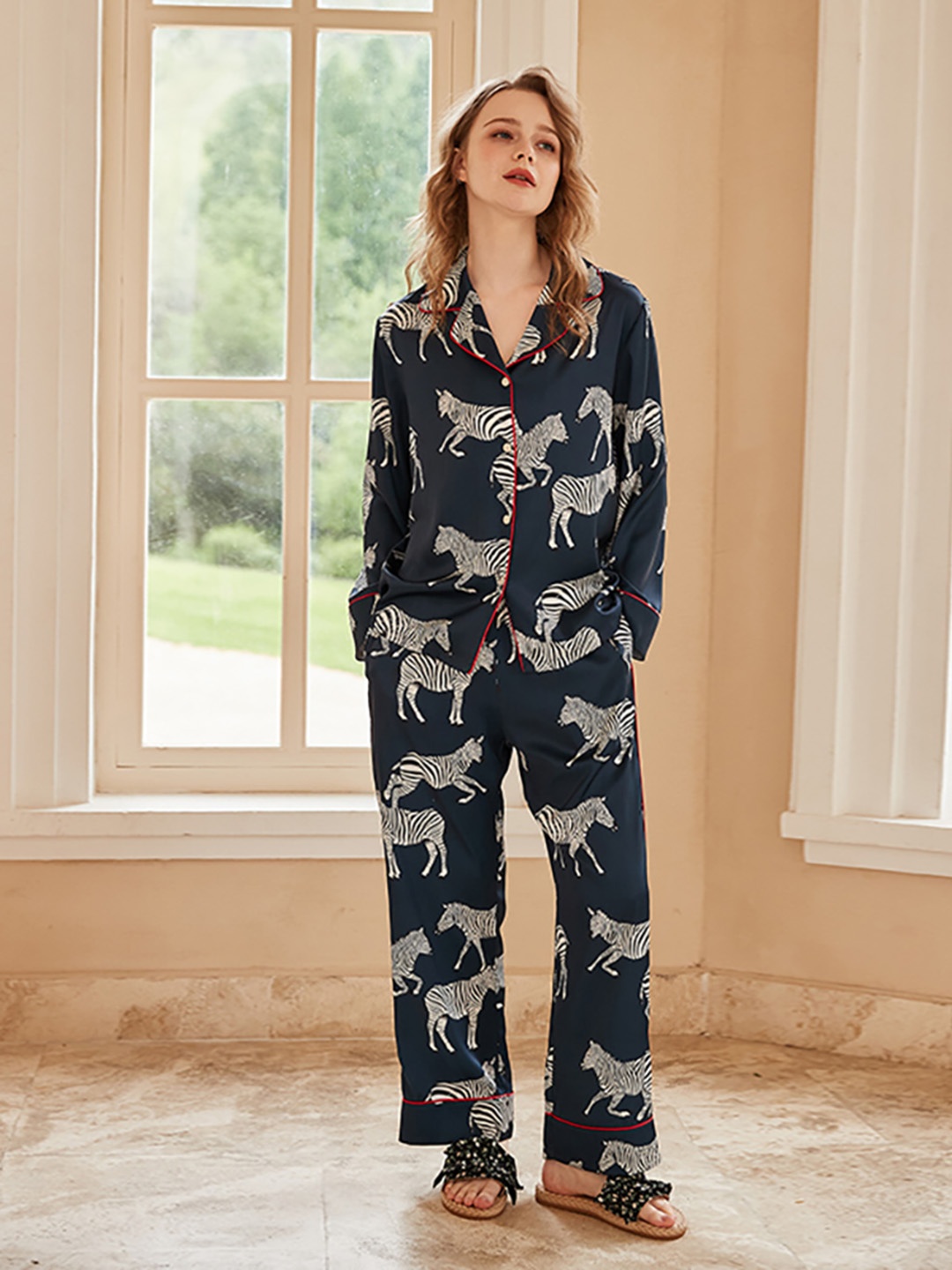 

JC Collection Women Graphic Print Night suit, Blue