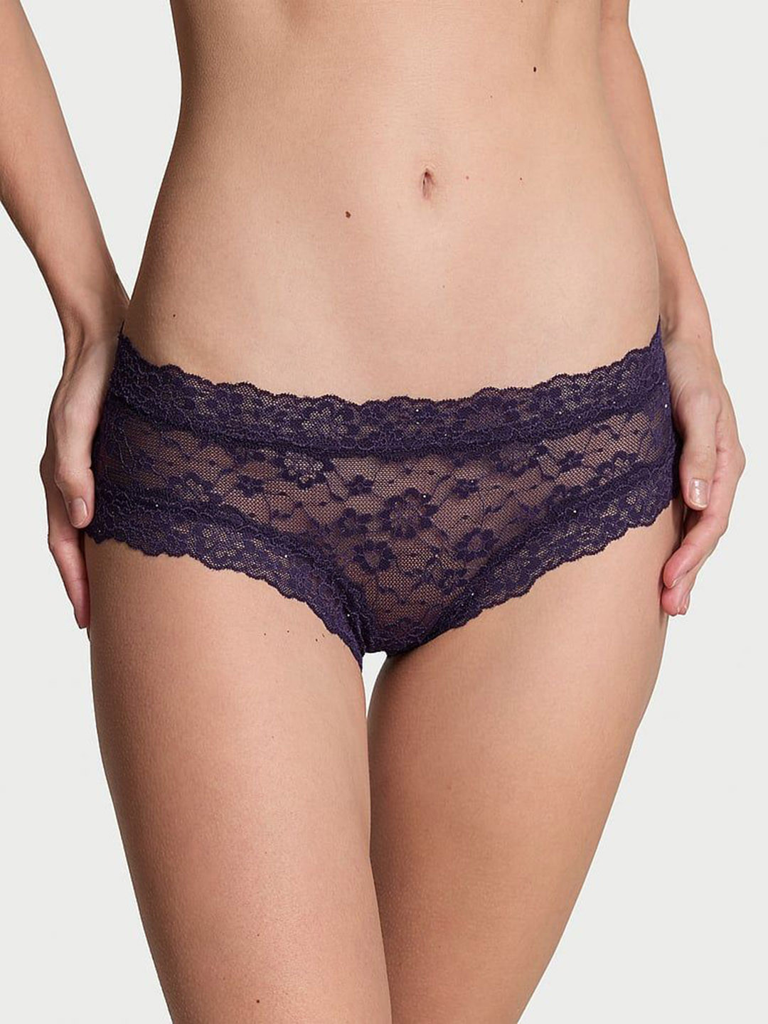 

Victoria's Secret Women Low-Rise Lace Thongs Brief, Purple