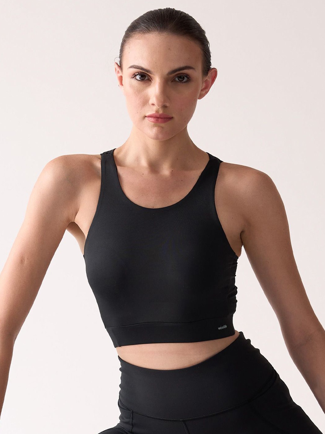 

WiseLife Full Coverage High Support Workout Bra, Black