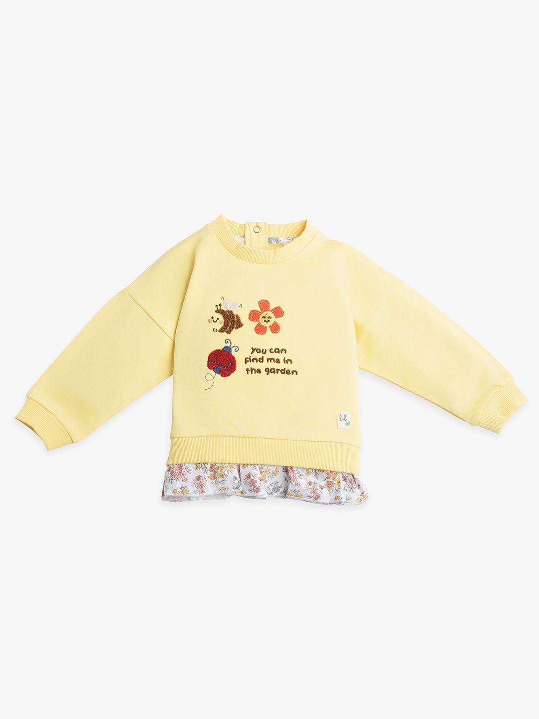 

Ed-a-Mamma Baby Girls Printed Round Neck Long Sleeves Sweatshirt, Yellow