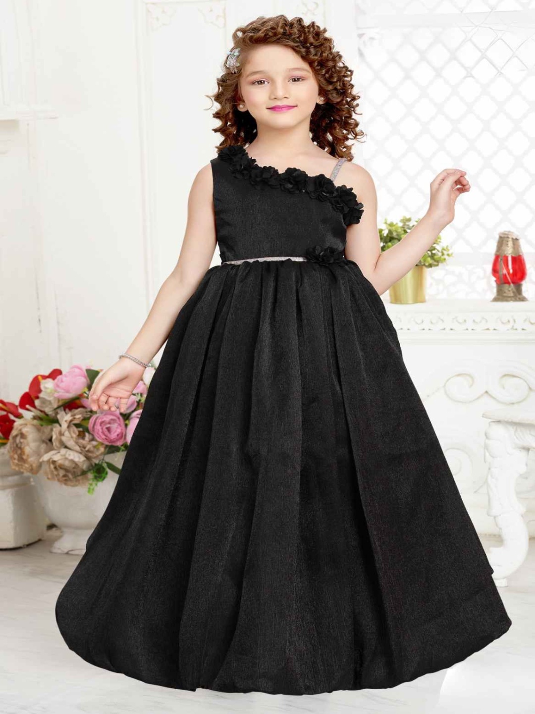 

Lagorii Girls Fit & Flare Maxi Dress, Black