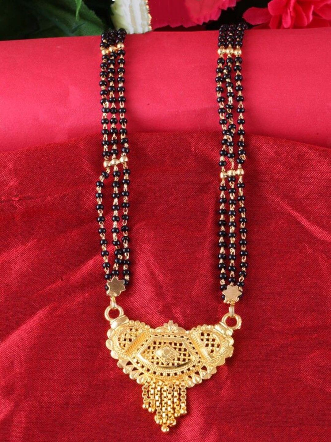 

DIVASTRI One Gram Gold-Plated Beaded Mangalsutra