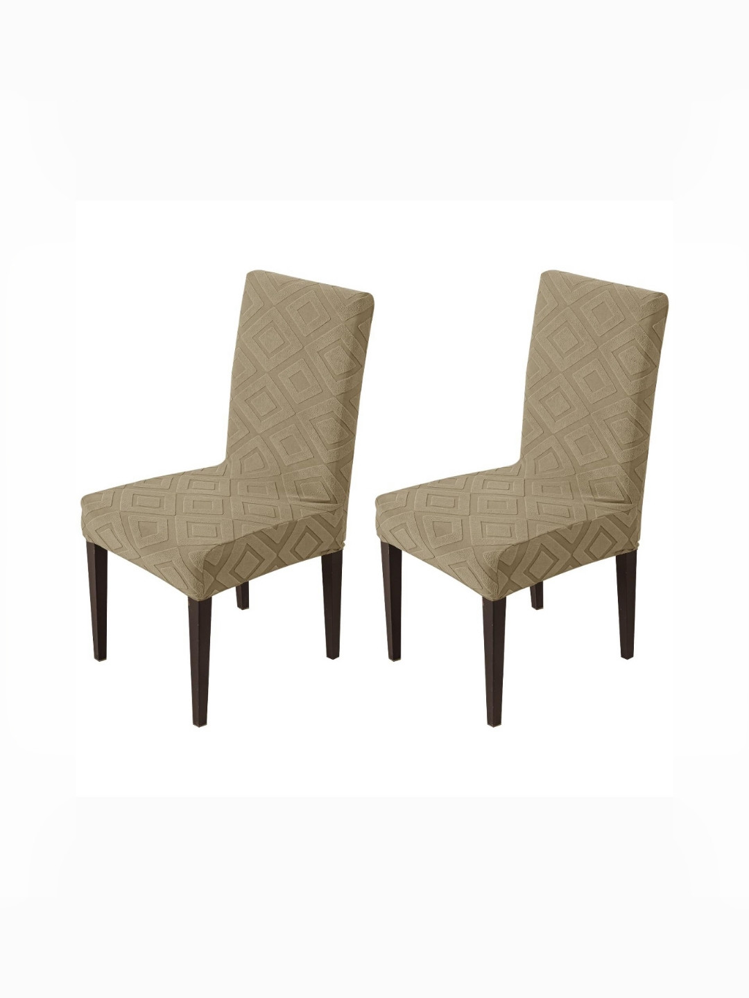 

HOUSE OF QUIRK 2-Pcs Camel Brown Patterned 220 GSM Chair Covers