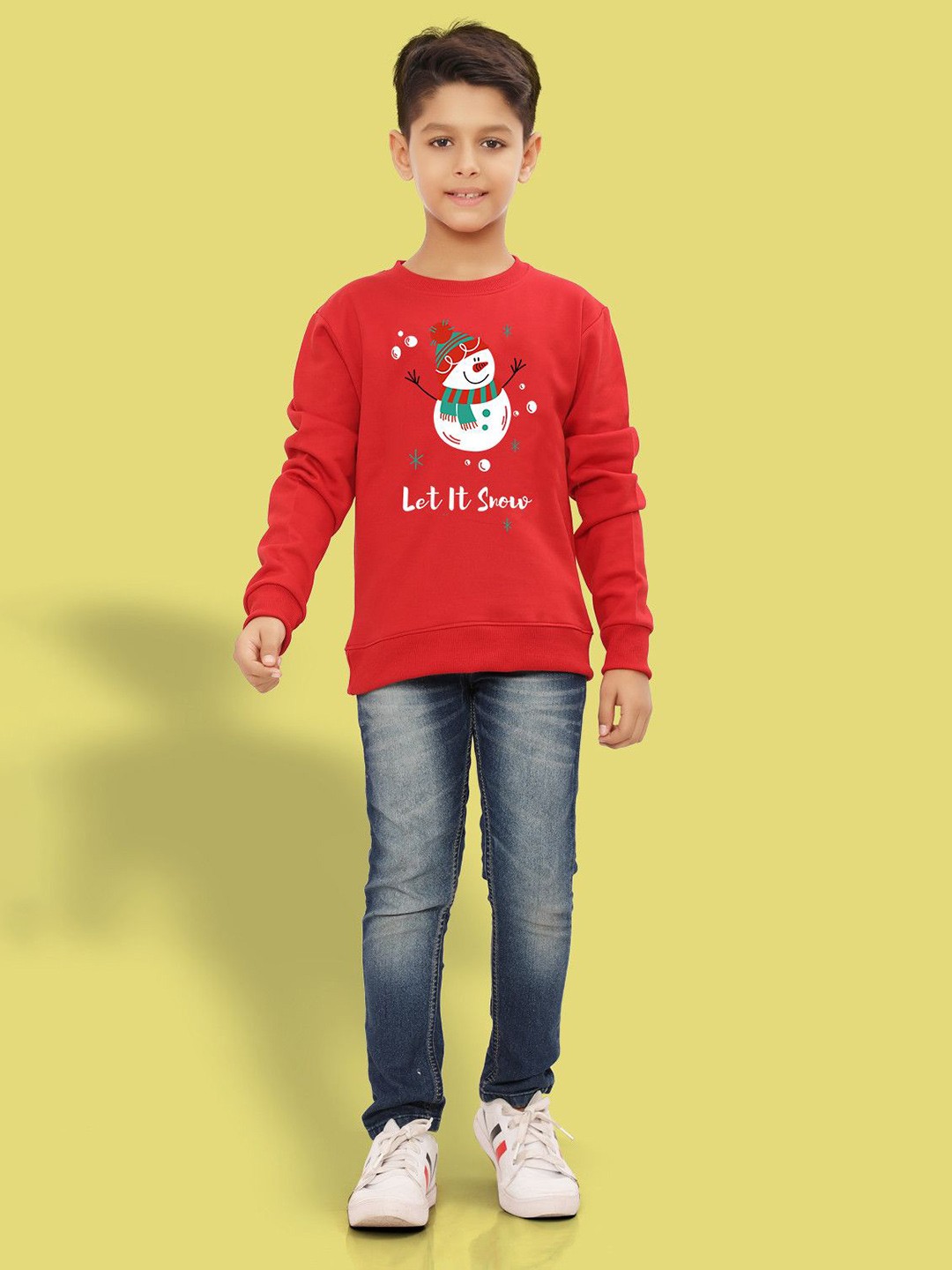 

Ninos Dreams Boys Printed Round Neck Pullover Sweatshirt, Red