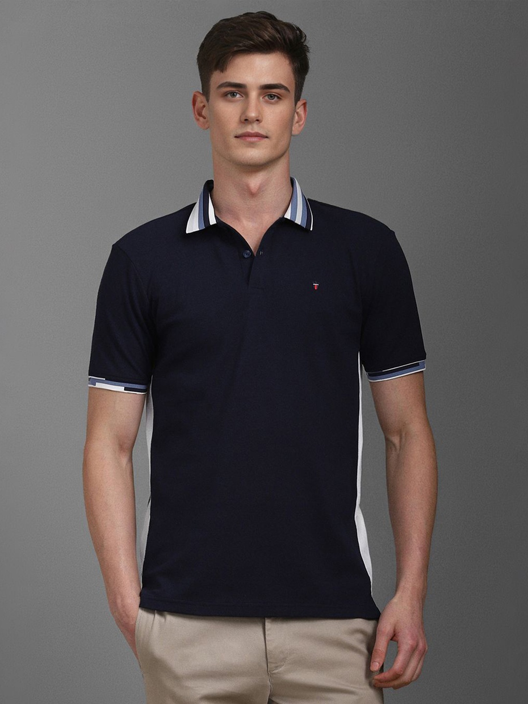 

Louis Philippe Sport Men Polo Collar Slim Fit T-shirt, Navy blue