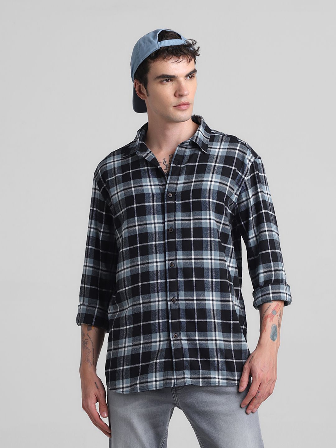 

Jack & Jones Men Opaque Checked Casual Shirt, Blue