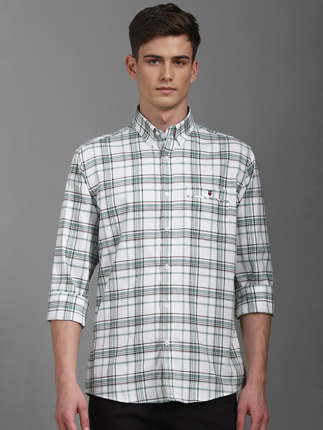 

Louis Philippe Sport Men Slim Fit Opaque Checked Casual Shirt, White