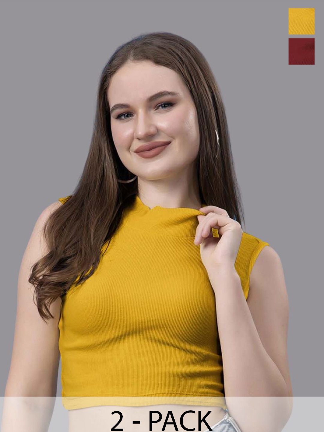 

Friskers Women Cotton Crop Top, Maroon