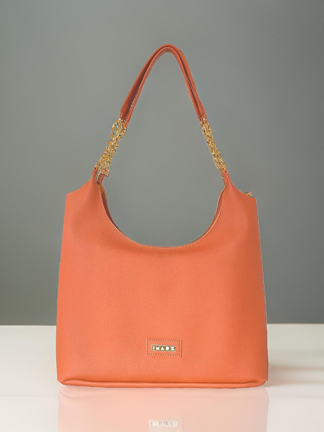 

IMARS Textured Structured Hobo Bag, Tan