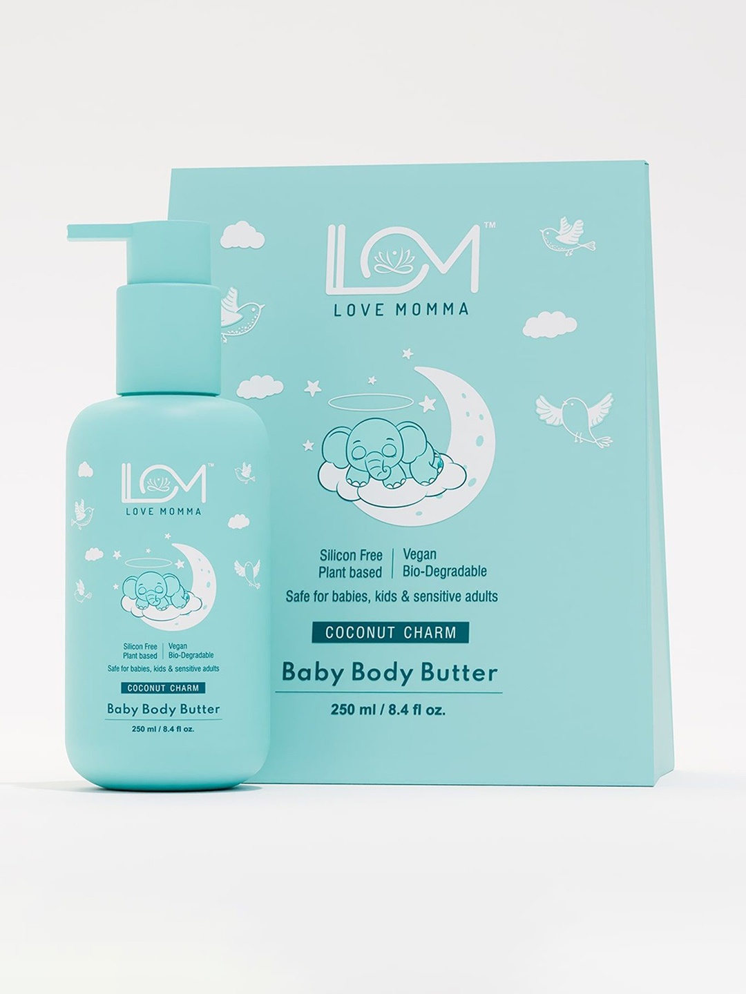 

Love Momma Coconut Charm Silicon Free Vegan Baby Body Butter - 250 ml, Sea green