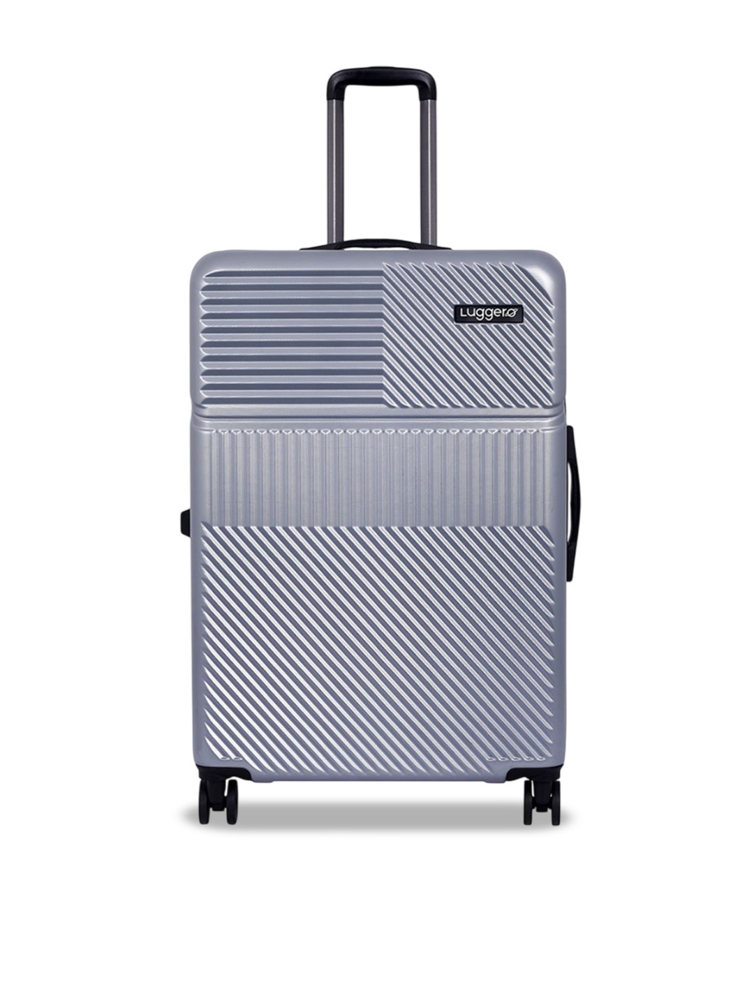 

Luggero Textured Hard-Sided 360-Degree Rotation Large Trolley Bag, Silver