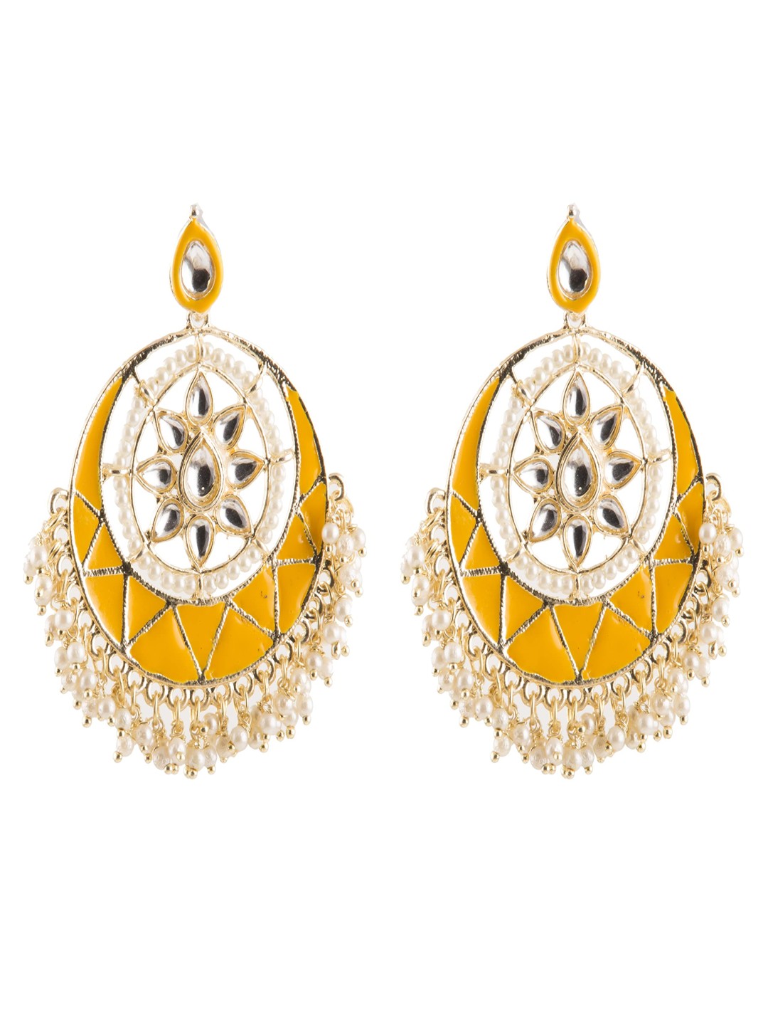 

Styled Diva Contemporary Chandbalis Earrings, Gold