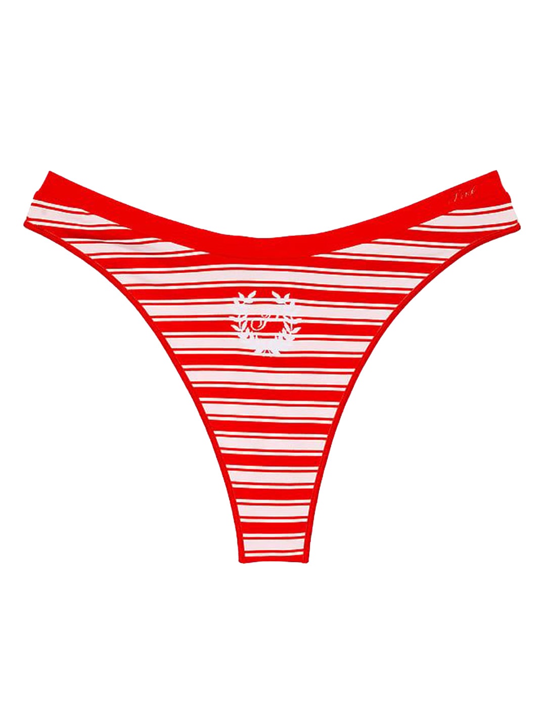 

Victoria's Secret Women Striped PINK Seamless High-Leg Thong Brief, Red