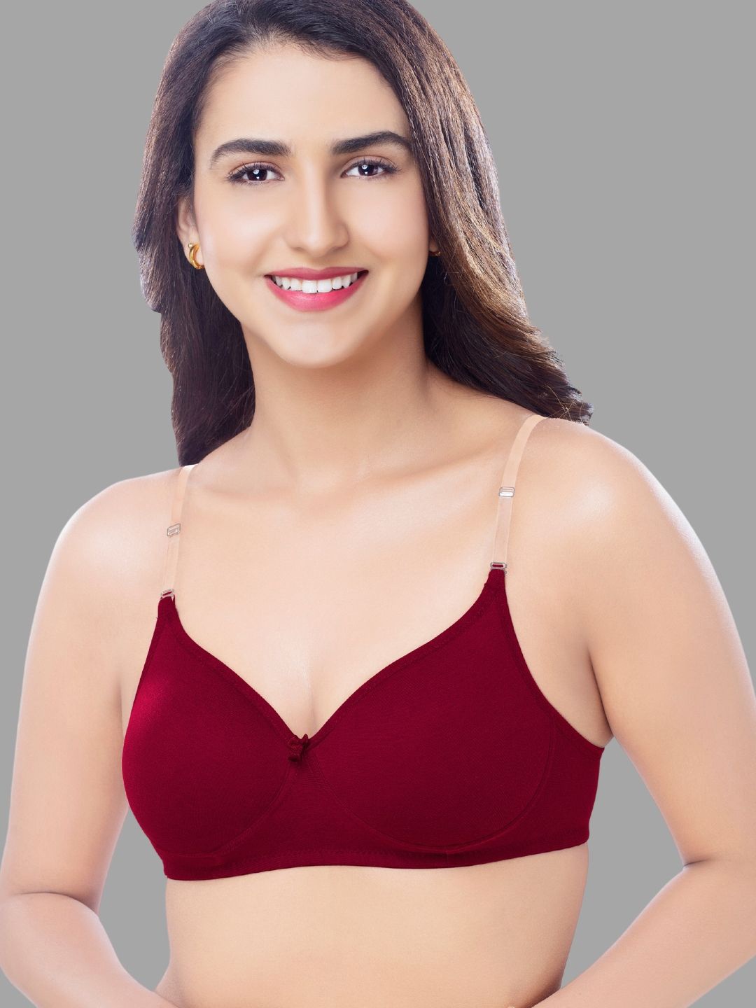 

BRIDA LADIES INNERWEAR Women Full Coverage Dry Fit Heavily Padded T-shirt Bra, Maroon
