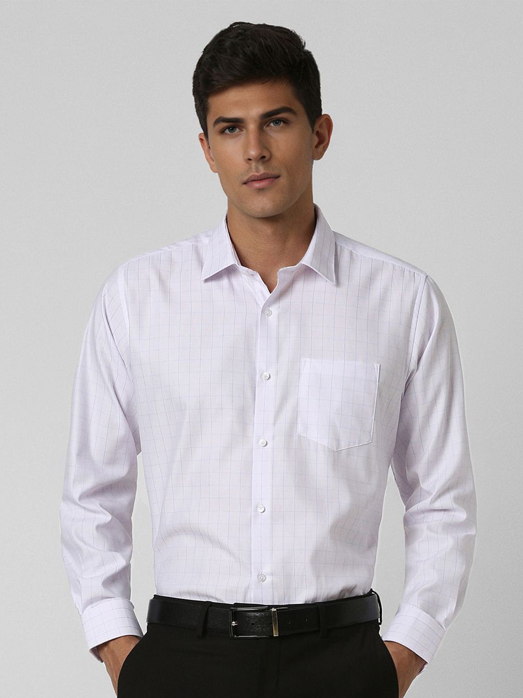 

Van Heusen Men Opaque Checked Casual Shirt, White