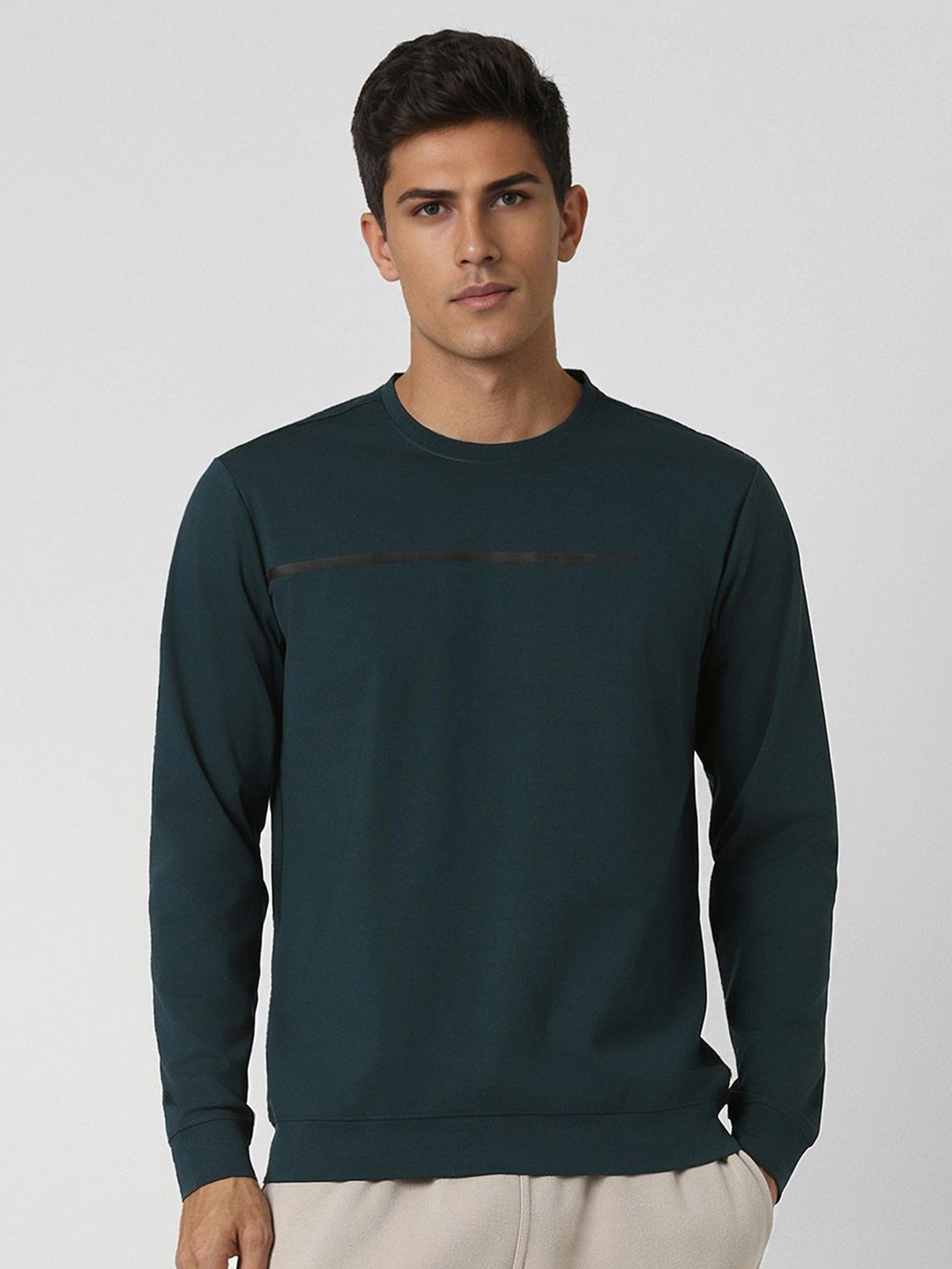 

Van Heusen Flex Men Round Neck Cotton Sweatshirt, Green