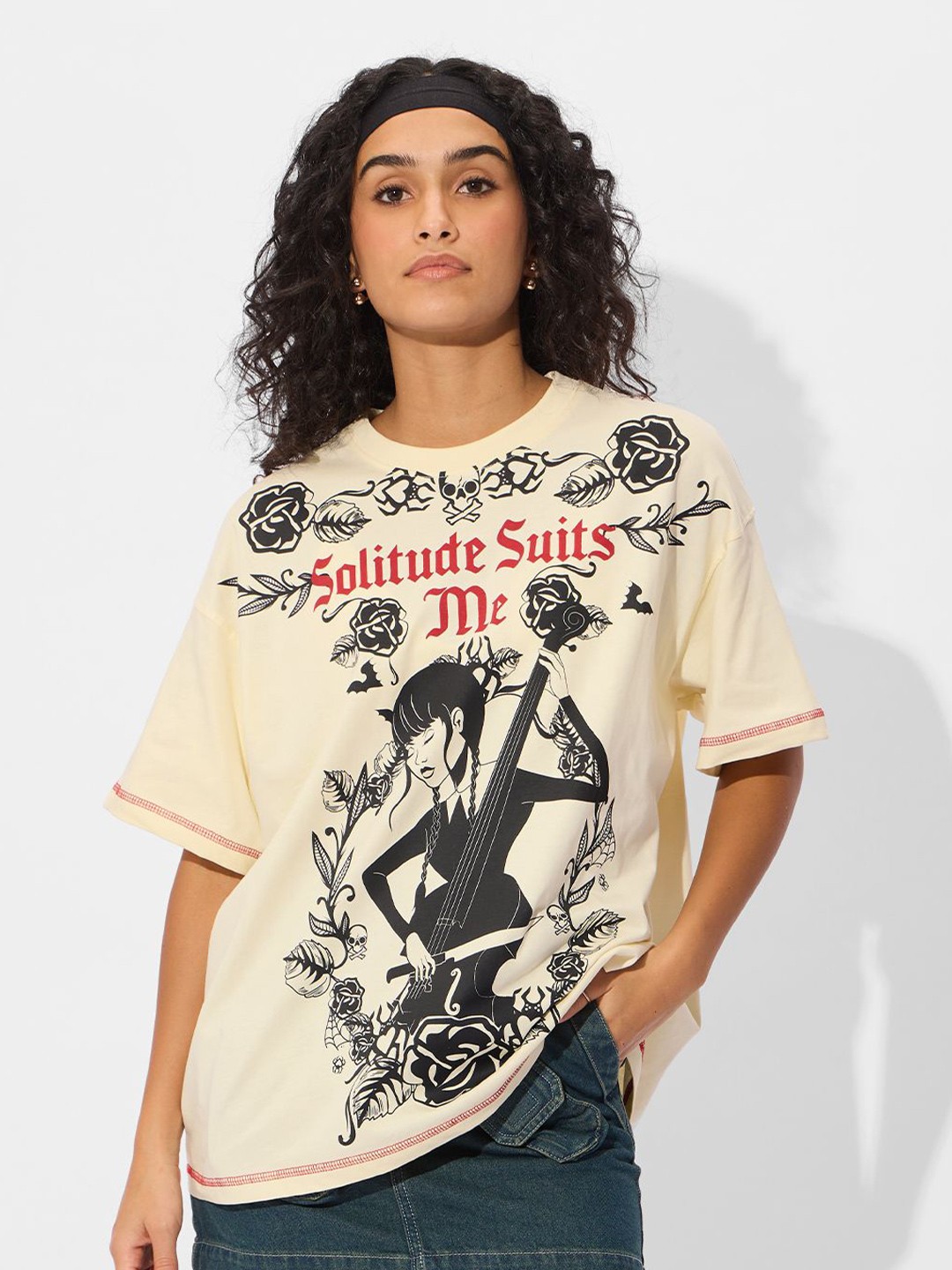 

The Souled Store Women Typography Printed T-shirt, Off white