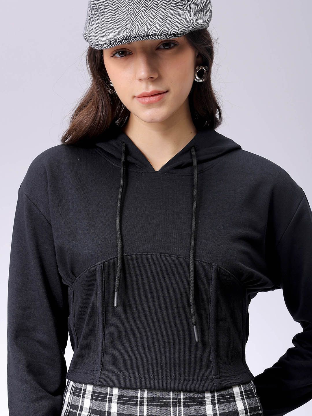 

Freehand by The Indian Garage Co Women Cotton Hooded Sweatshirt, Black