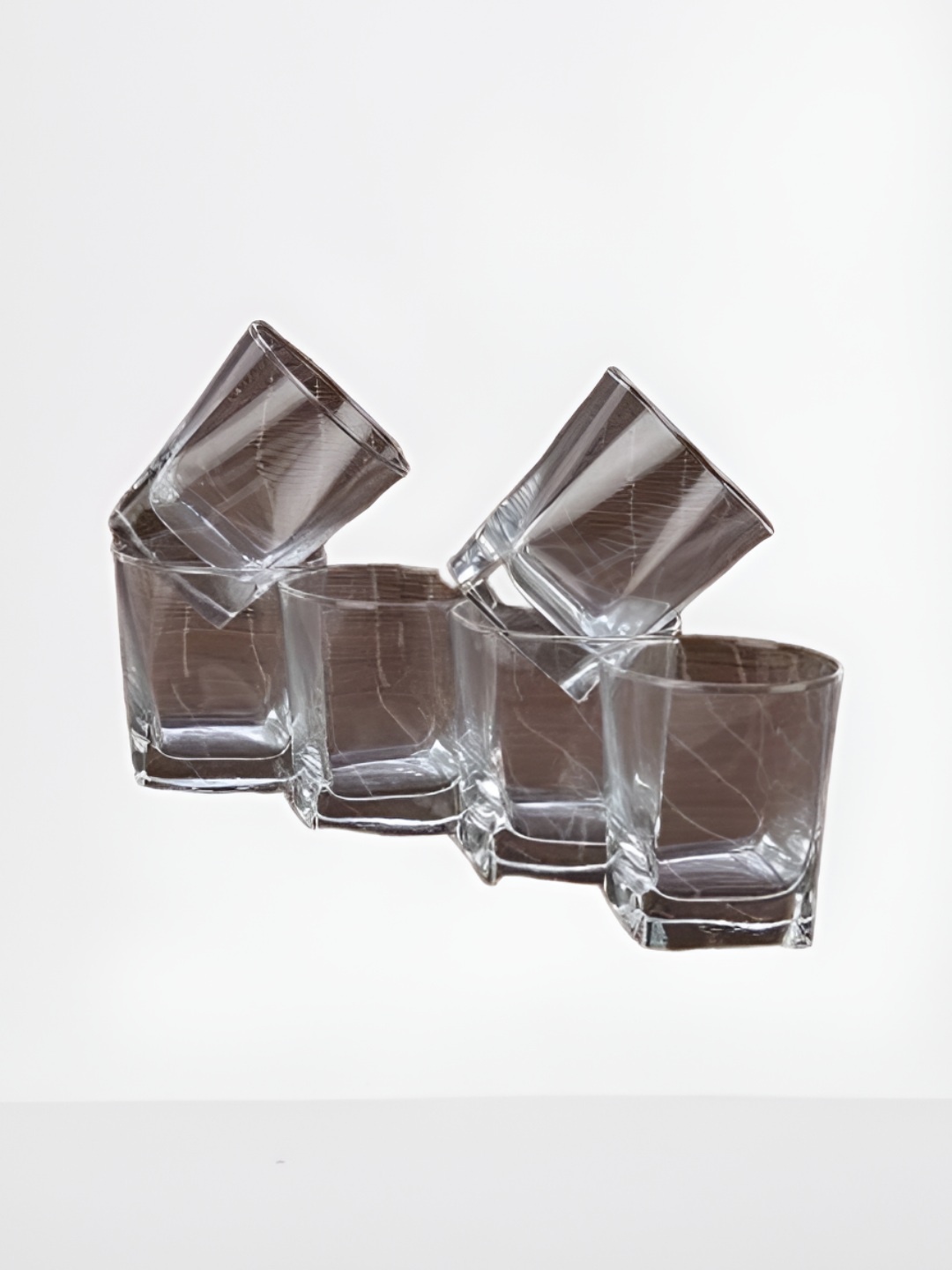

SOMIL 6Pcs Transparent Textured Glass Whisky Glass