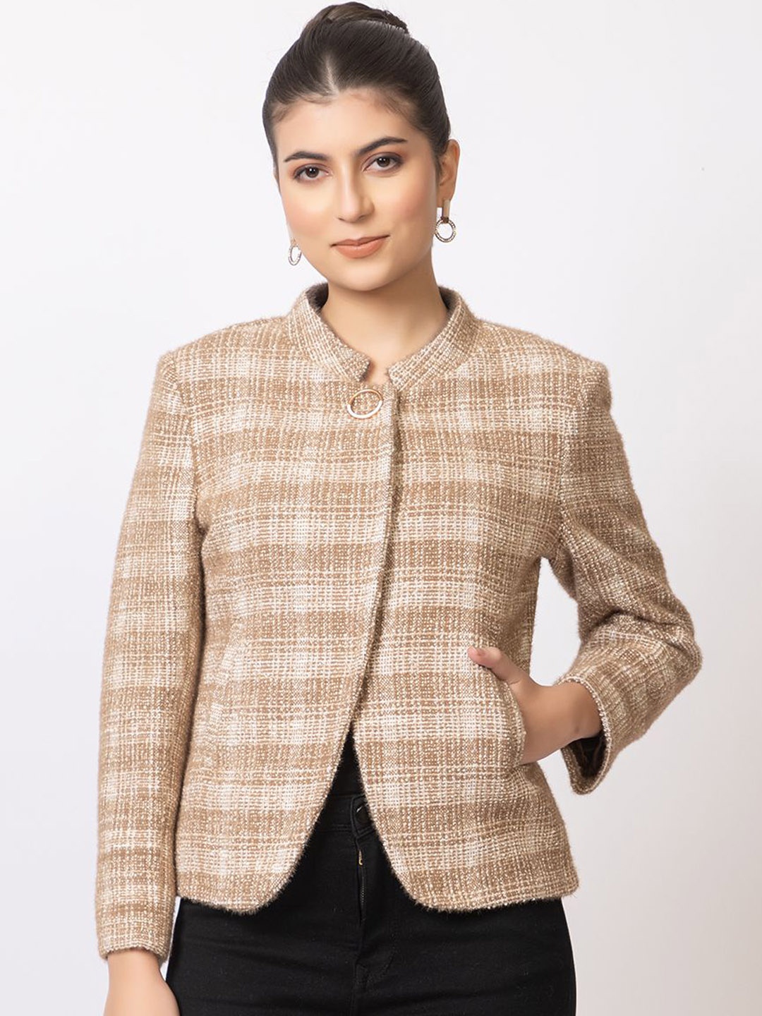 

GFO Self-Design Single-Breasted Blazer, Beige