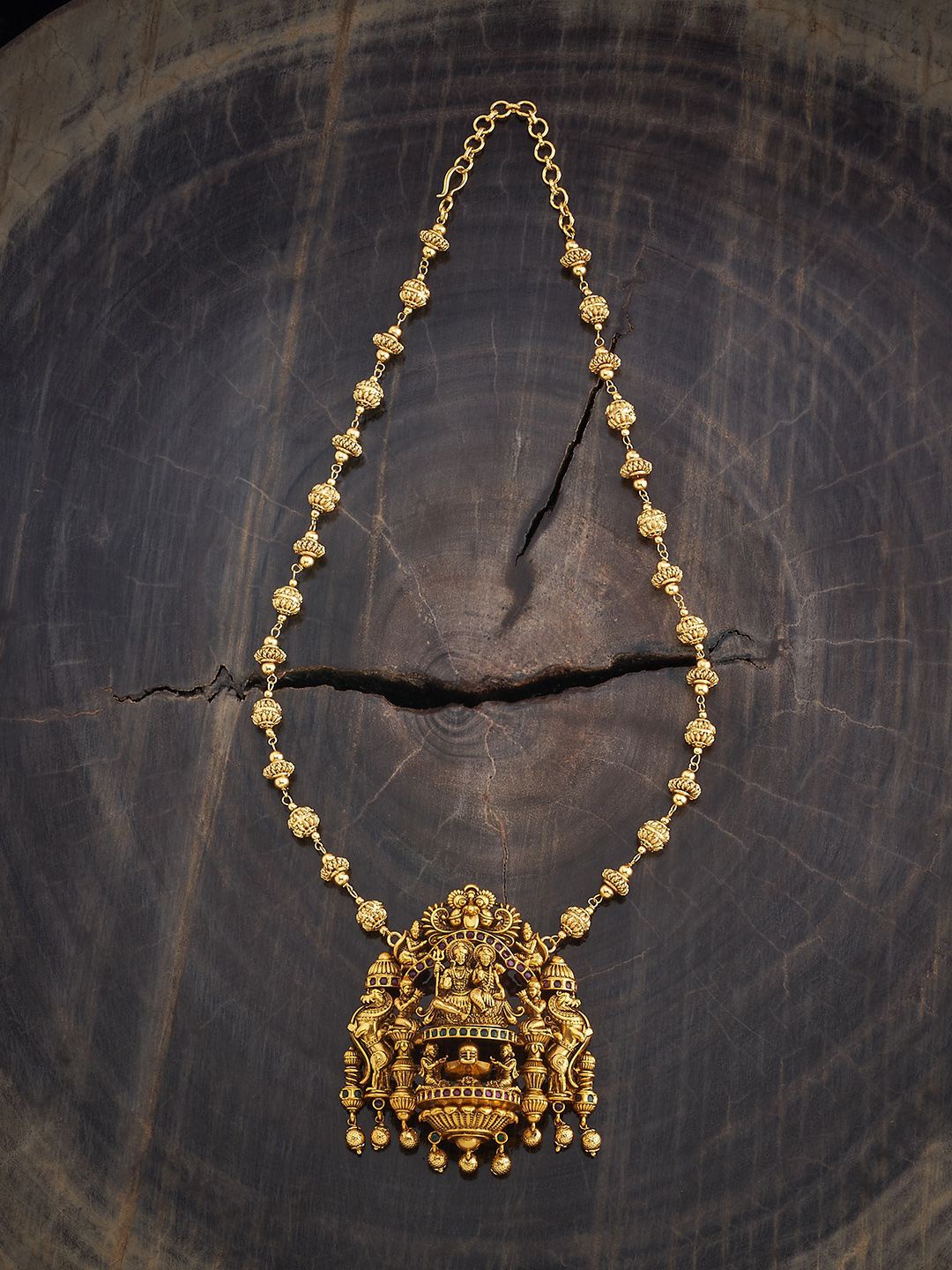 

Kushal's Fashion Jewellery Gold-Plated Stone Studded Antique Necklace