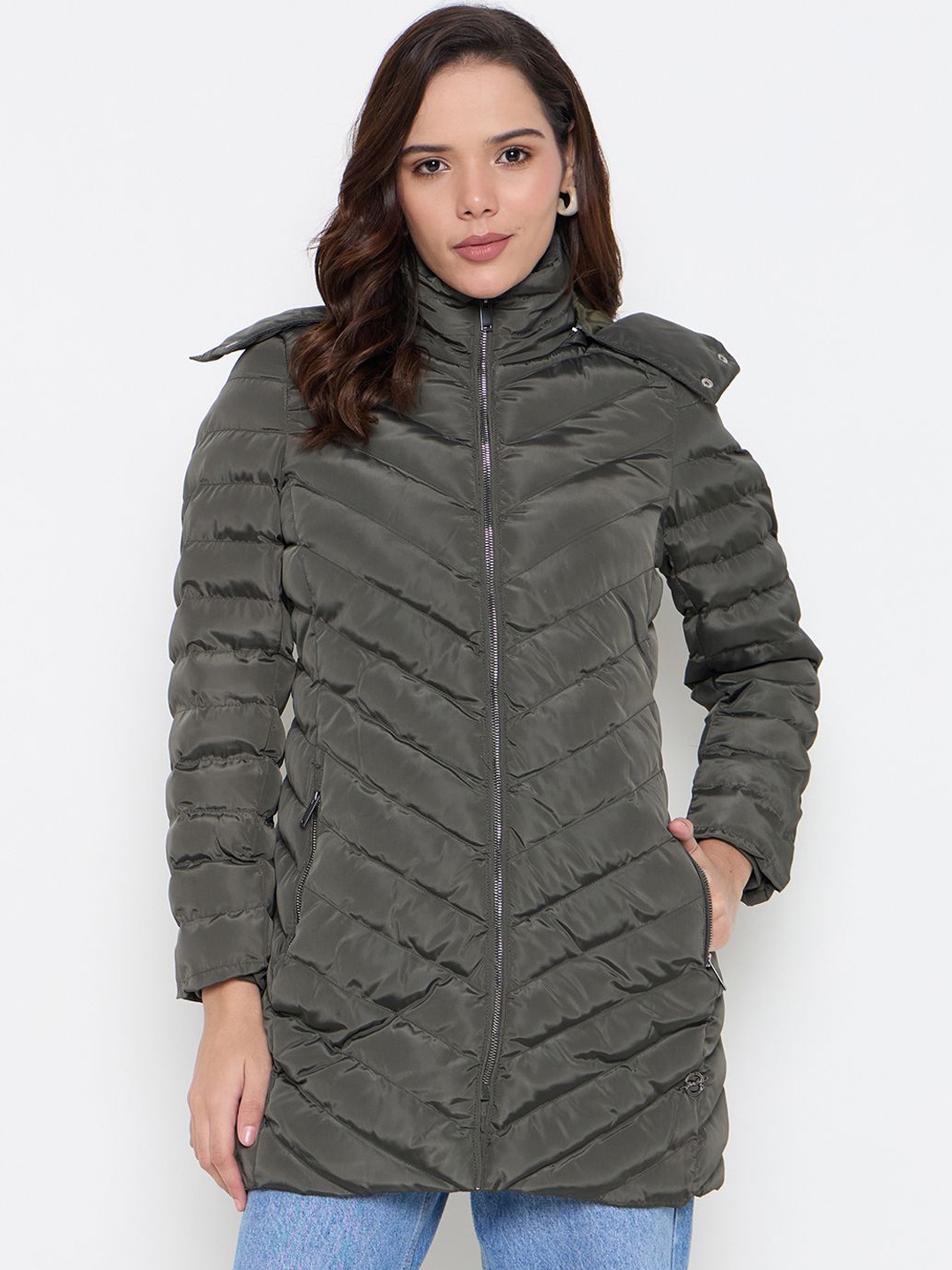 

Duke Women Camouflage Longline Padded Jacket, Green