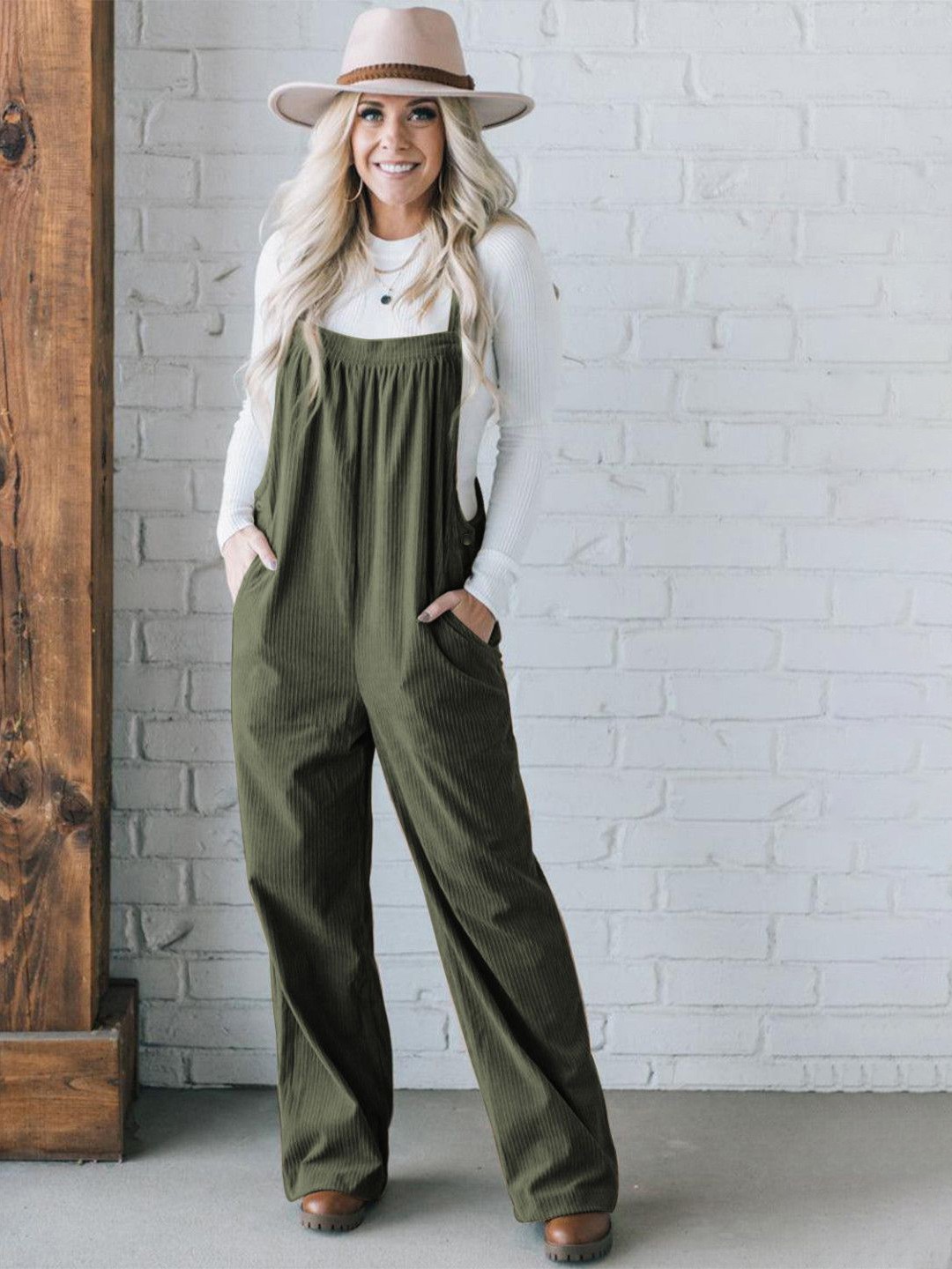 

StyleCast Women Straight-Fit Dungarees, Olive