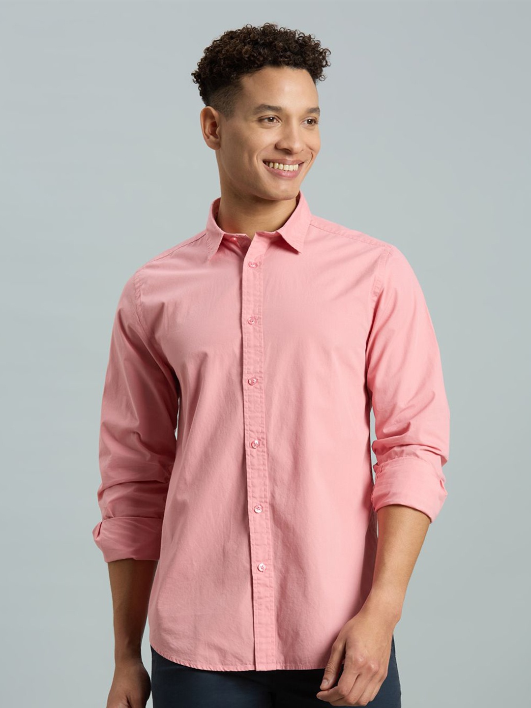 

Reid & Taylor Men Slim Fit Opaque Casual Shirt, Pink