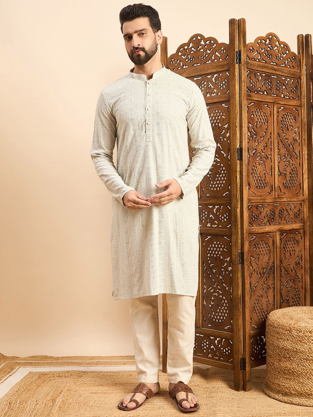 

HERE&NOW Men Kurta, Green