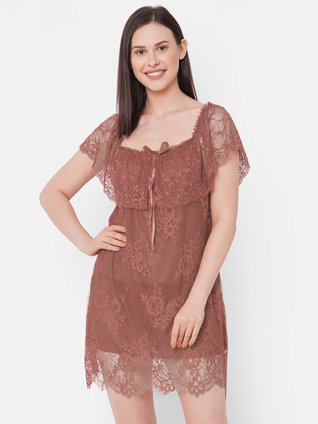 

NOIRA Women Strapless Baby Doll, Brown