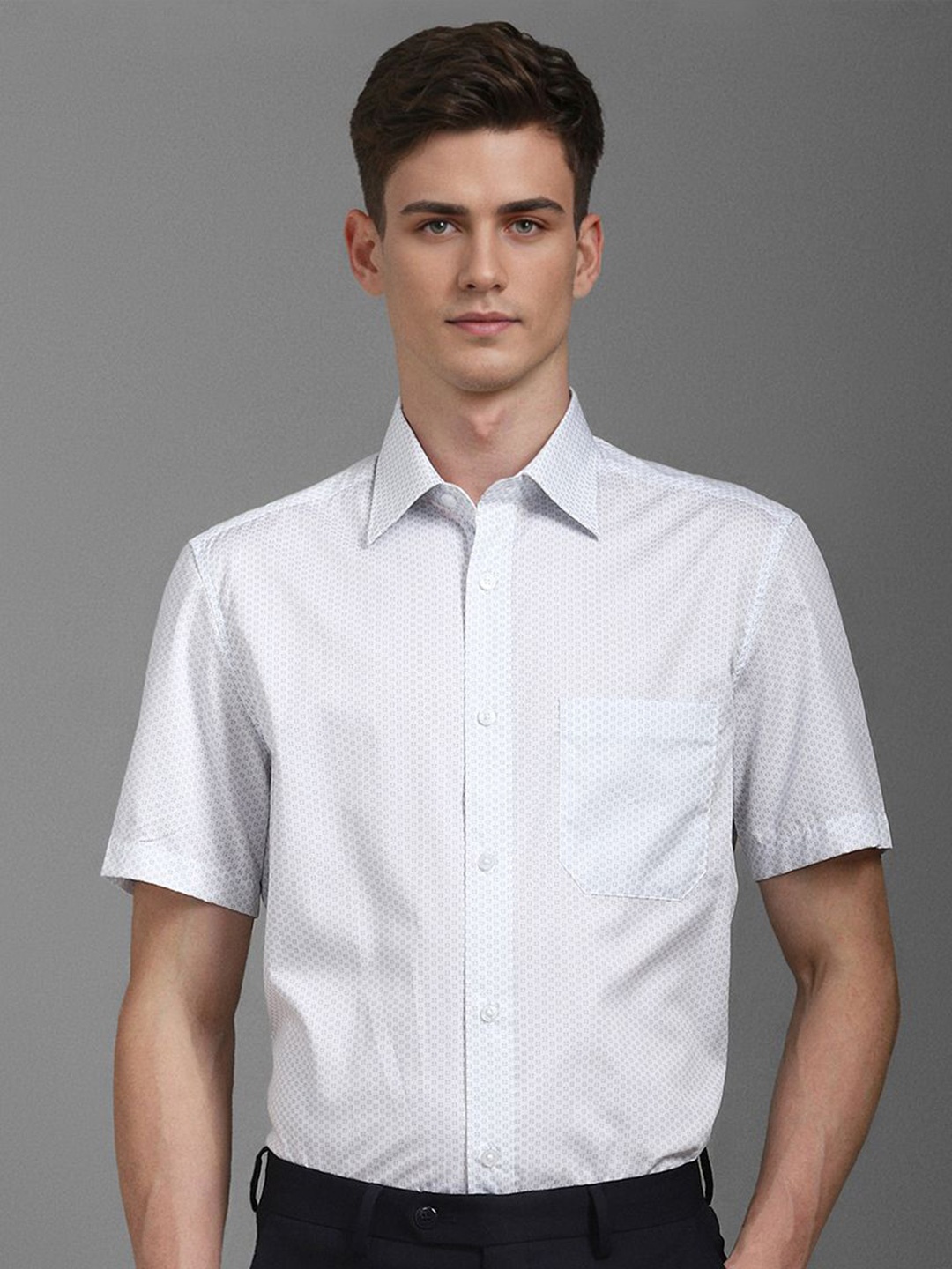 

Louis Philippe Men Classic Opaque Printed Formal Shirt, White