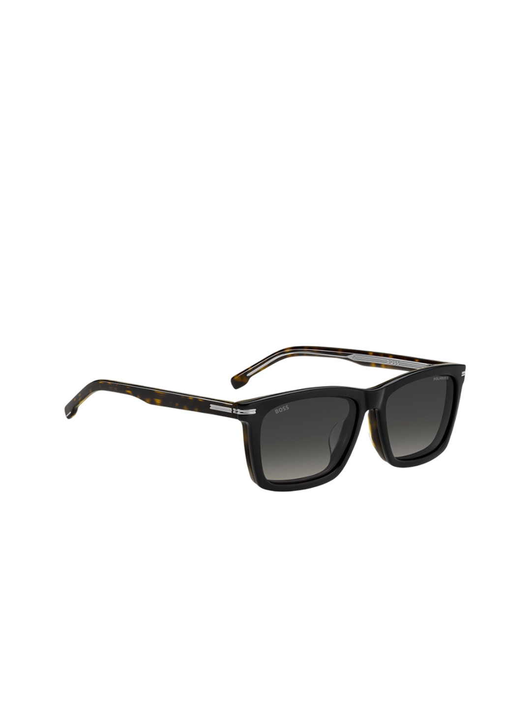 

HUGO Men Rectangle Sunglasses with UV Protected Lens 207551WR755LB, Black