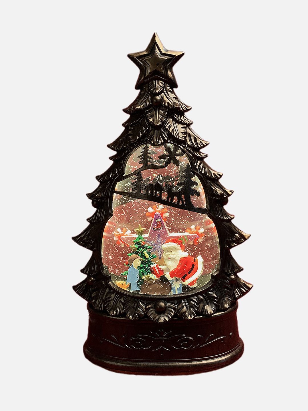 

Little Surprise Box LLP Brown& Red Christmas Tree With Musical Glitter Water Light