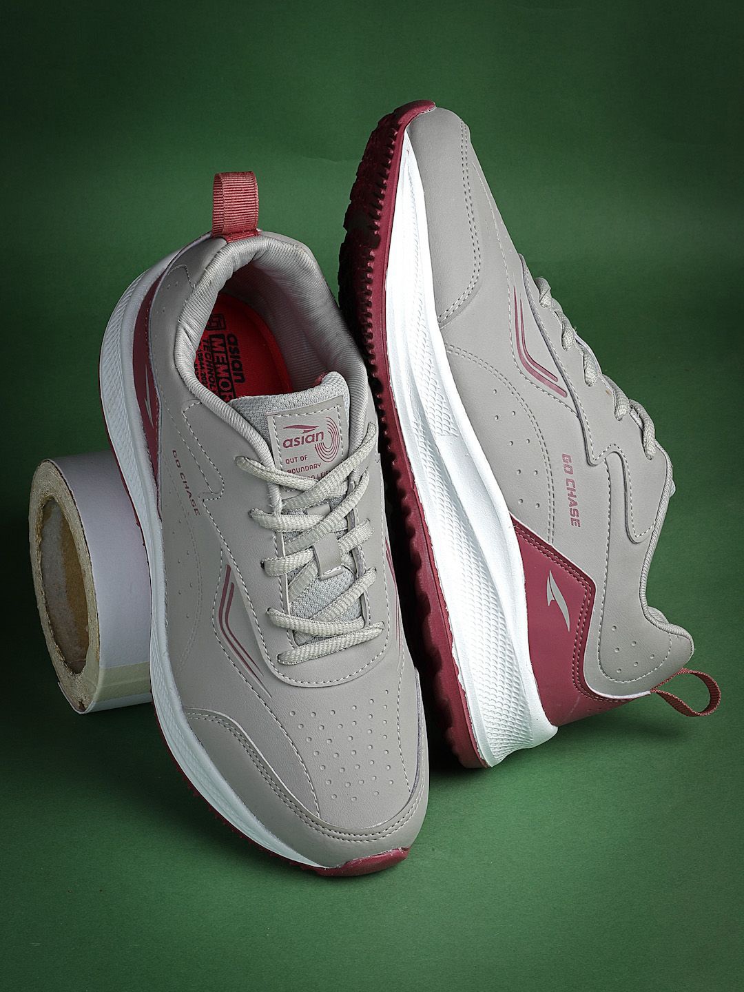 

ASIAN Women Lace-Ups Running Non-Marking Shoes, Grey