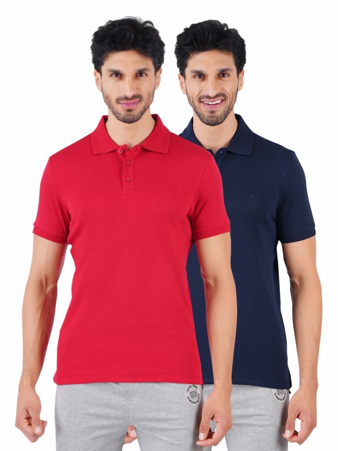 

Ramraj Men 2 Polo Collar Pockets T-shirt, Red