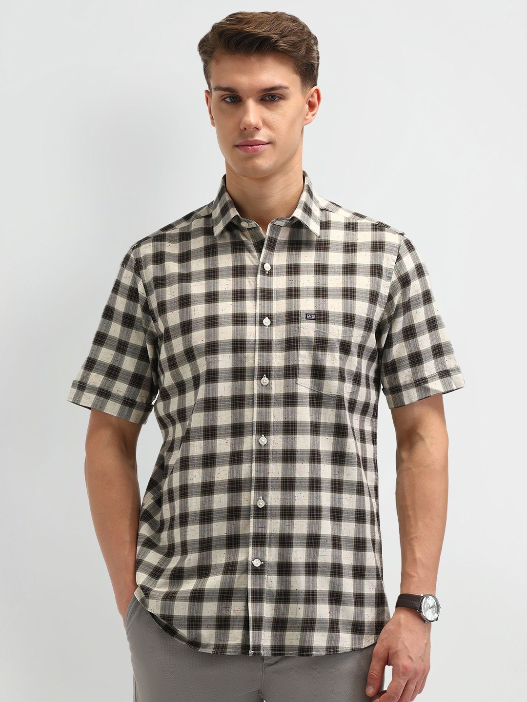 

Arrow Sport Men Opaque Checked Casual Shirt, Green