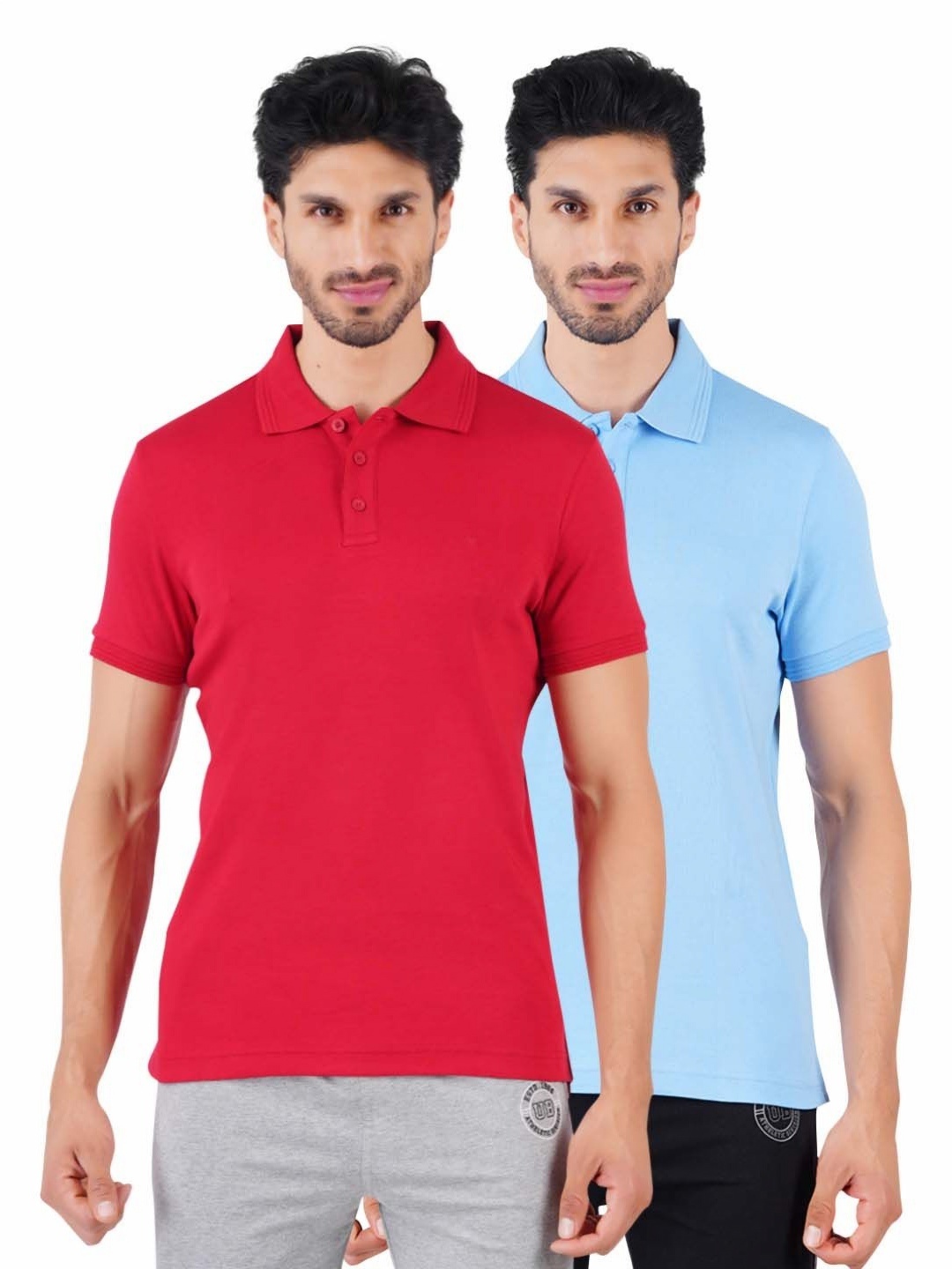 

Ramraj Men 2 Polo Collar Applique T-shirt, Red