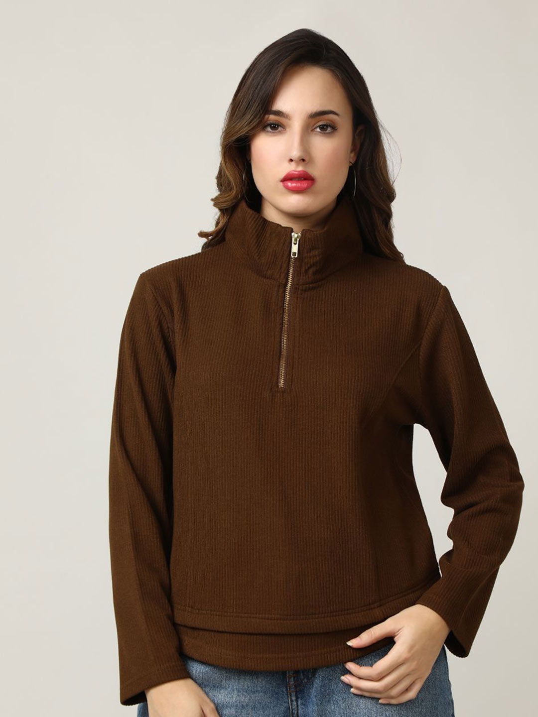 

Fort Collins Women Cotton Long Sleeves Sweatshirt, Brown