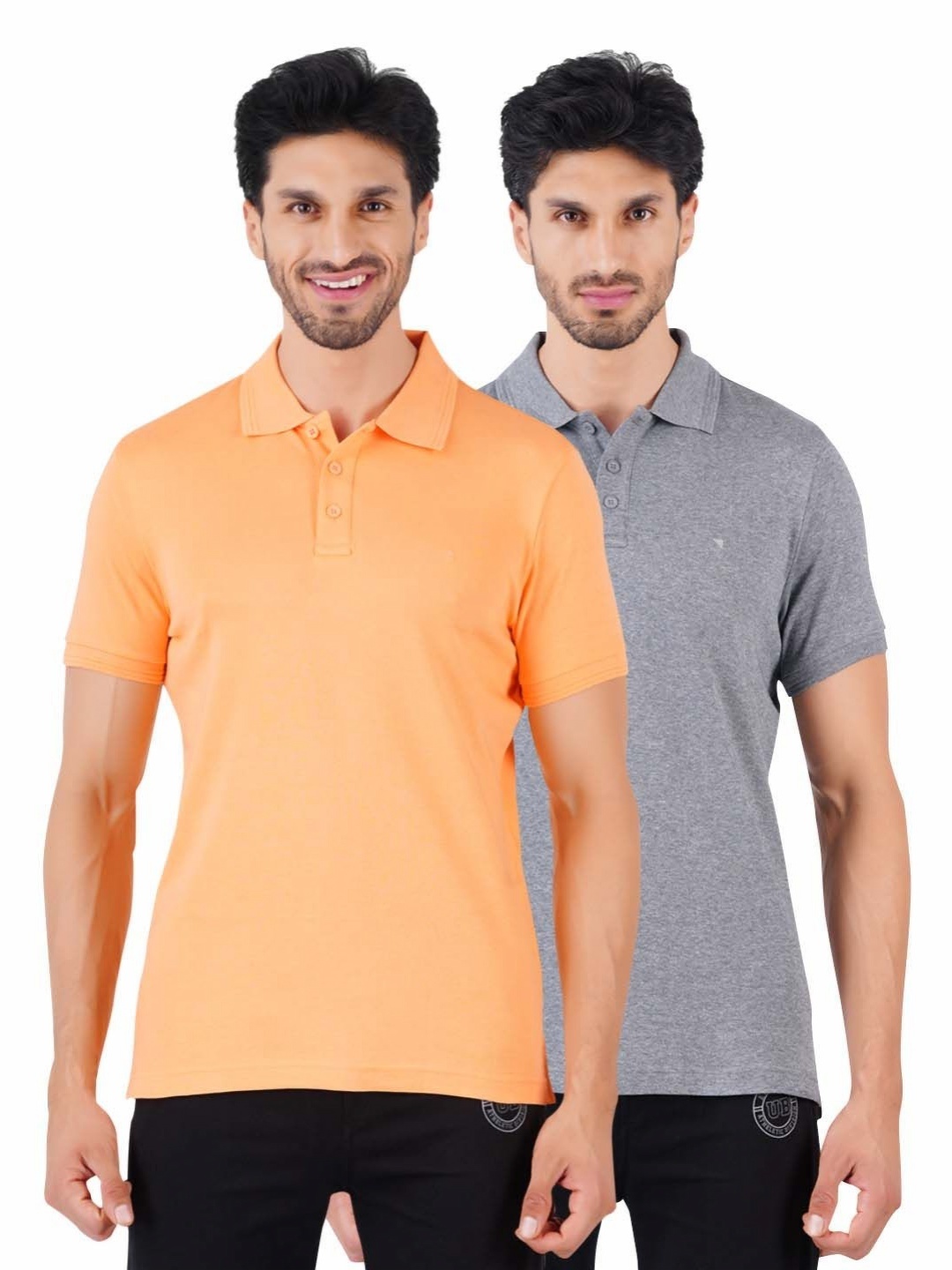 

Ramraj Men 2 Polo Collar Applique T-shirt, Orange