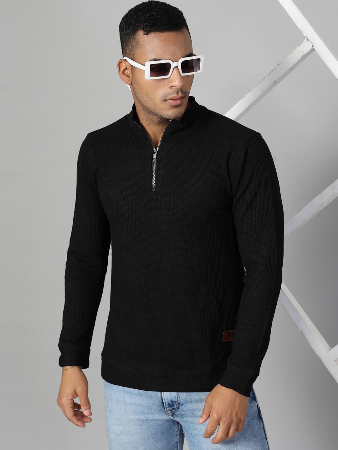 

Rigo Men Henley Neck Slim Fit T-shirt, Black