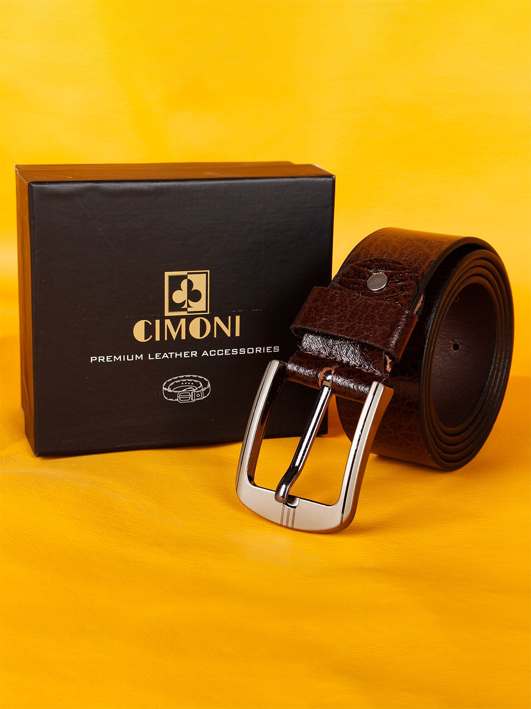 

CIMONI Men Leather Formal Belt, Brown