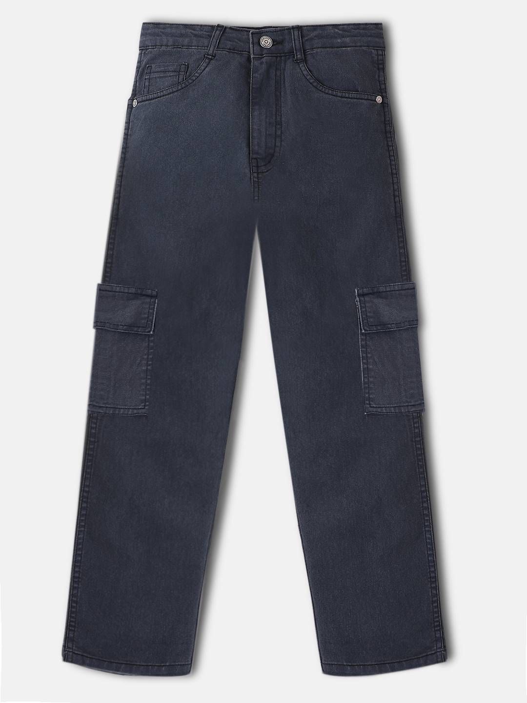 

Urbano Juniors Boys Loose Baggy Fit Washed Stretchable Cargo Jeans, Grey