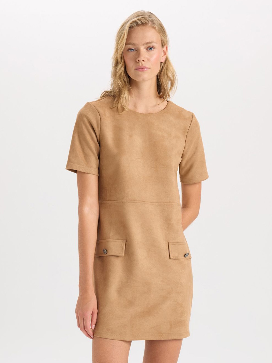 

DeFacto Women A-Line Dress, Camel brown