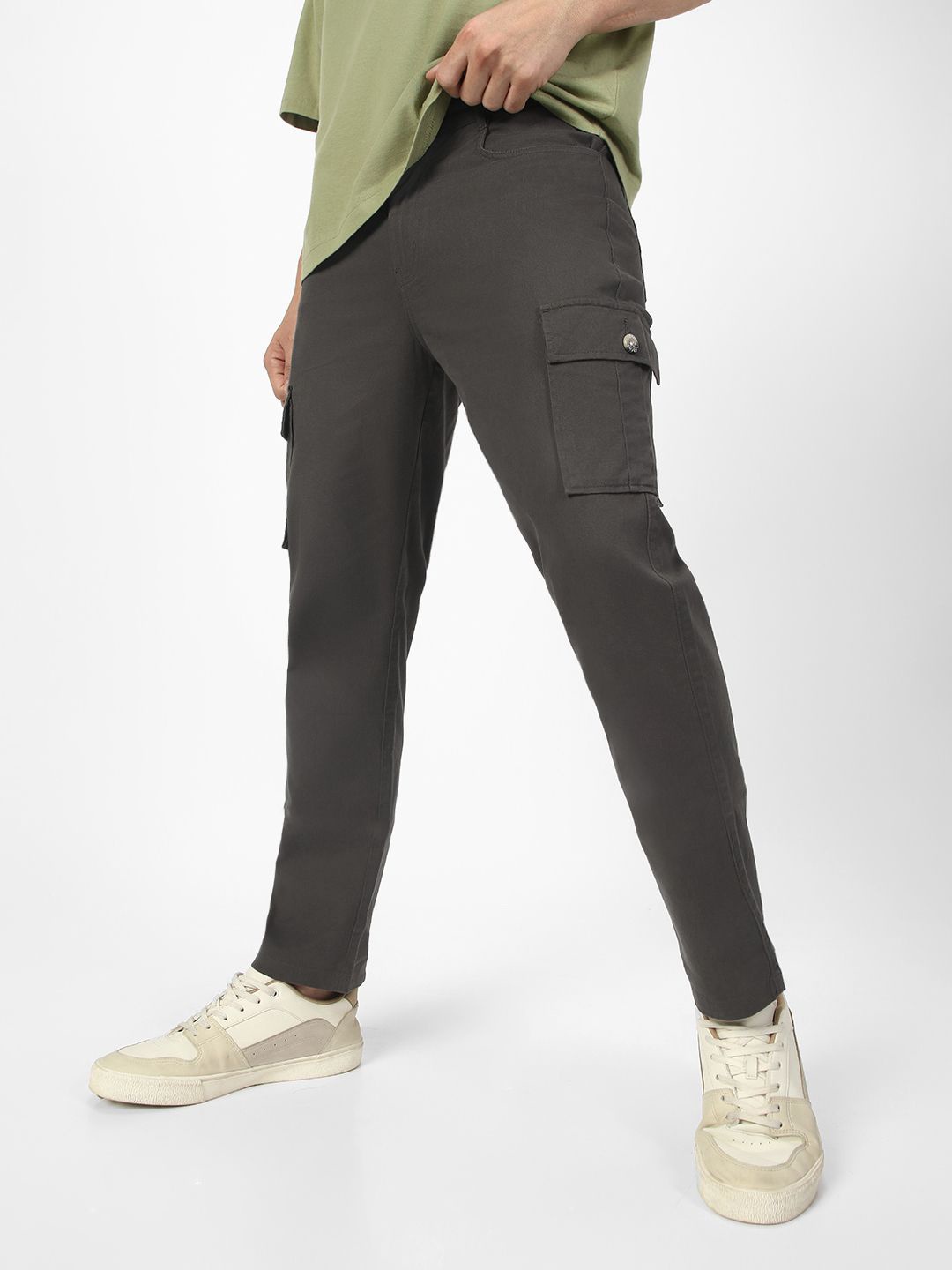 

Urbano Fashion Men Regular Fit Stretchable Cargo Trouser, Grey