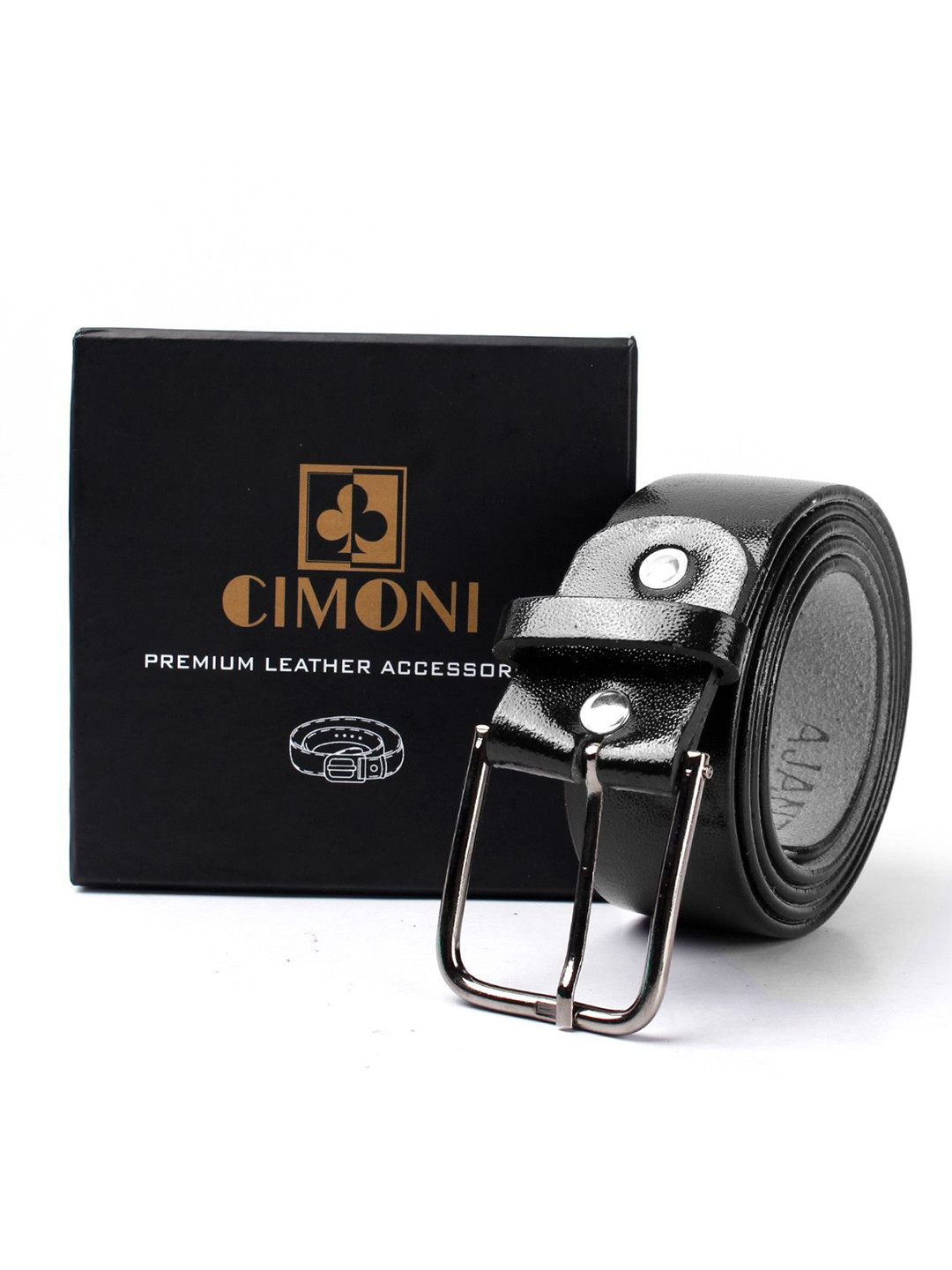 

CIMONI Men Leather Formal Belt, Black