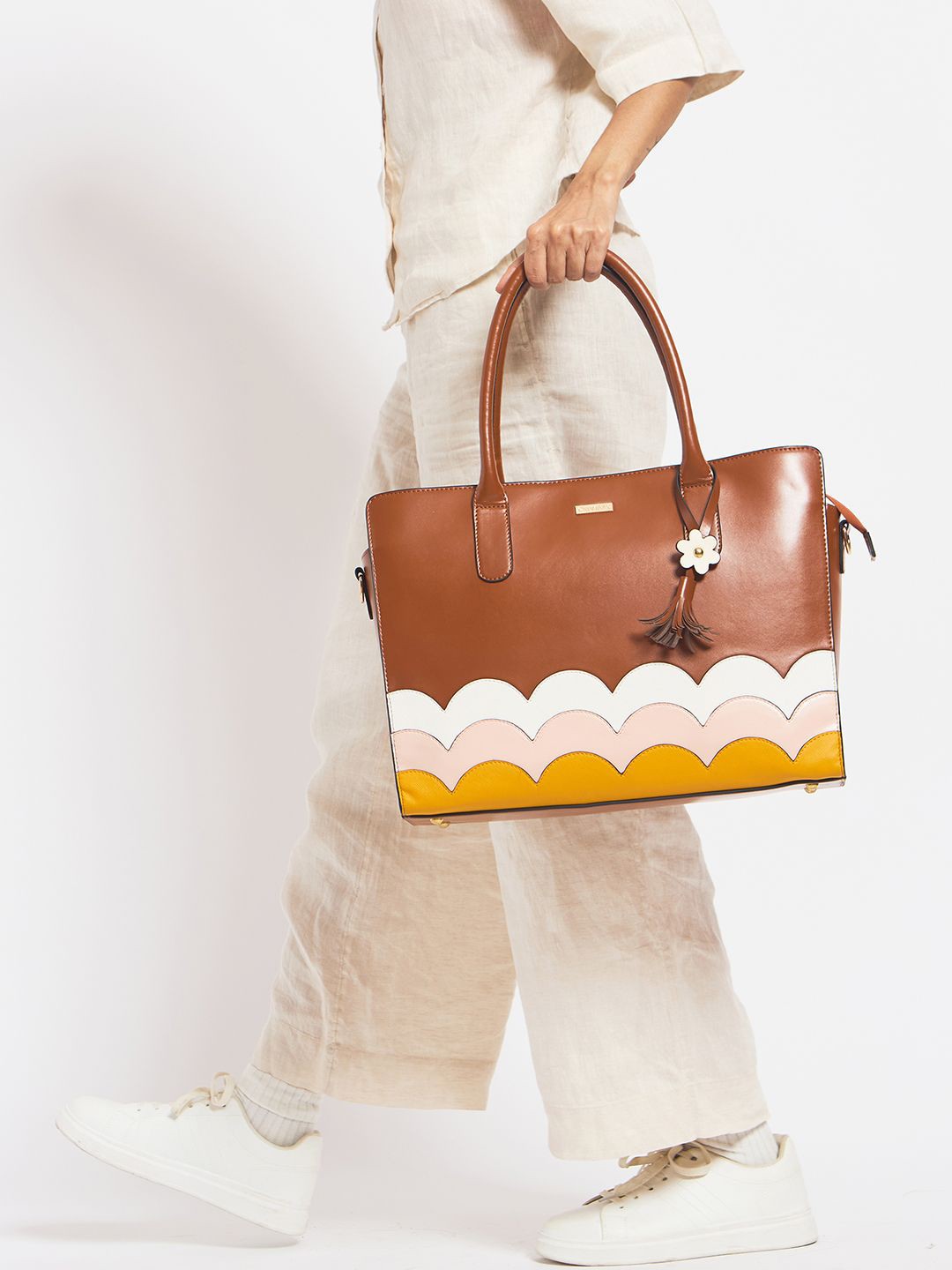 

Chumbak Women Graphic Printed Structured Shoulder Bag, Brown