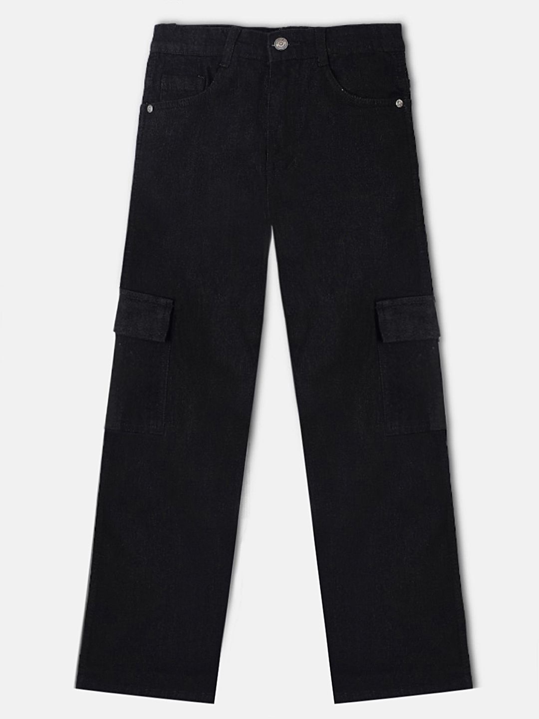 

Urbano Juniors Boys Loose Baggy Fit Washed Stretchable Cargo Jeans, Black