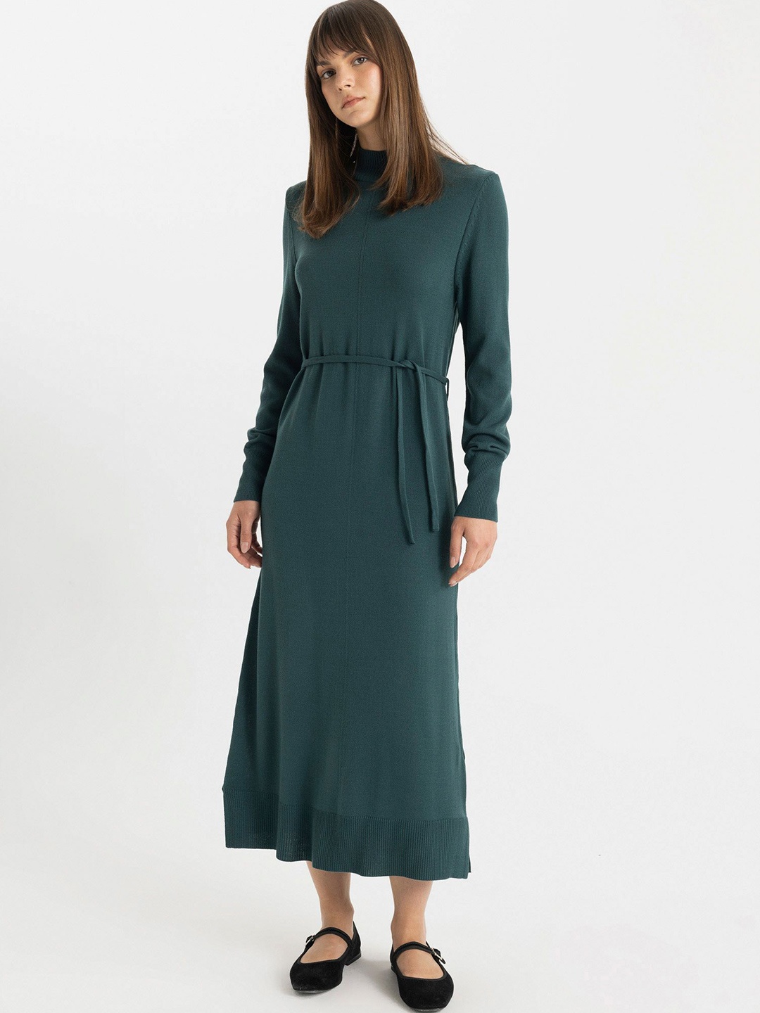 

DeFacto Women A-Line Midi Dress, Green